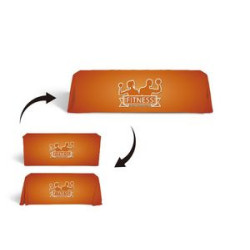 8' to 6' Convertible Stain-Resistant Table Cover - 7oz Polyester w Dye Sublimation Print