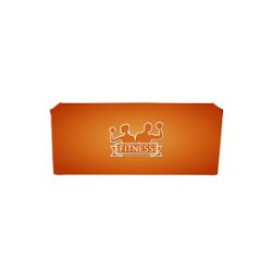 8' to 6' Convertible Stain-Resistant Table Cover - 7oz Polyester w Dye Sublimation Print
