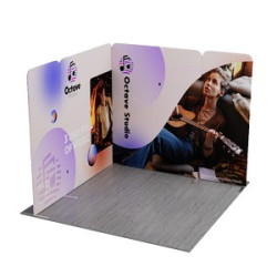 MagLock L-Shape Fabric Booth Display Kit A - 9'w x 6.5'h
