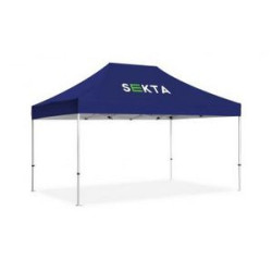 10x15' Standard Hex Aluminum Frame (40mm post, 1.2mm gauge) w Dye Sublimation Canopy