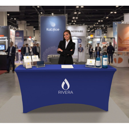 Stretch Table Cover - 4Sided with Zipper Back - Sleek Fit (8' x 2.5')