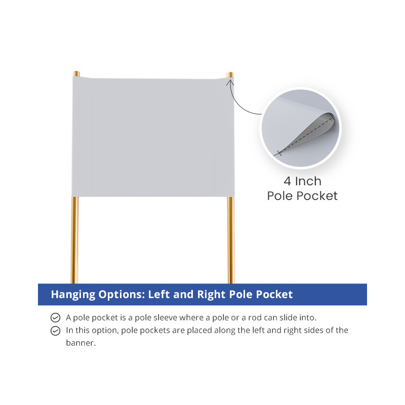 16oz. Heavy Duty Vinyl Banner with Left and Right Pole Pocket (1' x 1ft/SQFT)