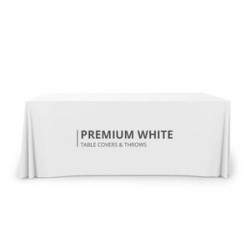 Premium White Table Covers & Throws - 4 sided (6' x 2.5')