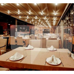 Restaurant Tabletop Desk Divider Sneeze Guard - Clear Acrylic (4 person)
