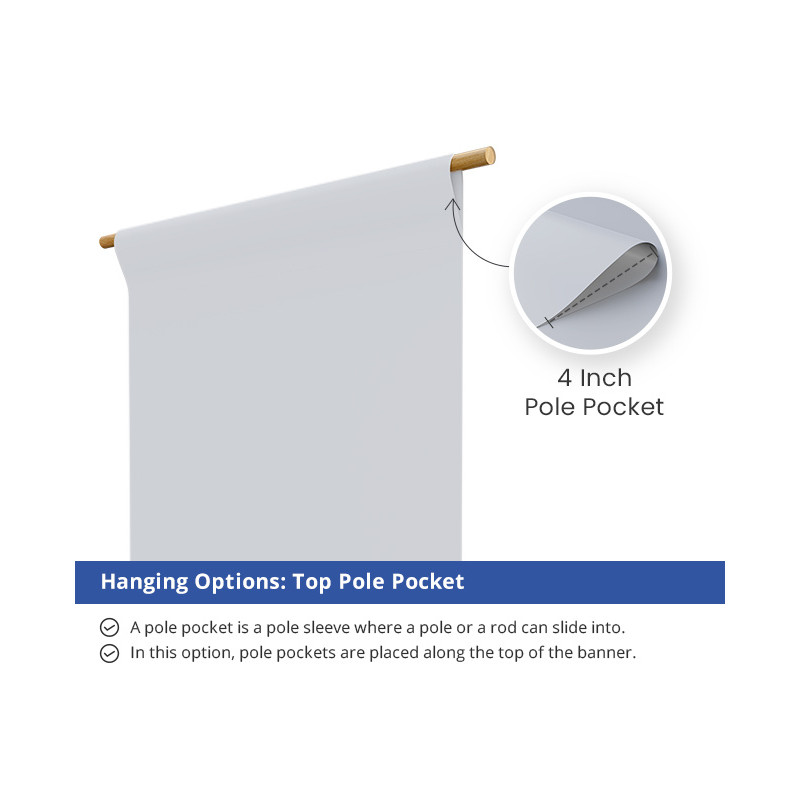 Custom Ultra Premium Vinyl Banners with Top Pole Pocket (1' x 1ft/SQFT)
