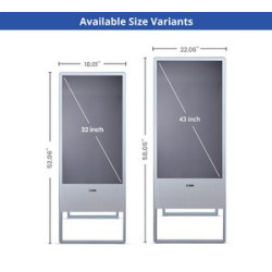 Portable LED Digital Display Signage with Floor Stand 43"
