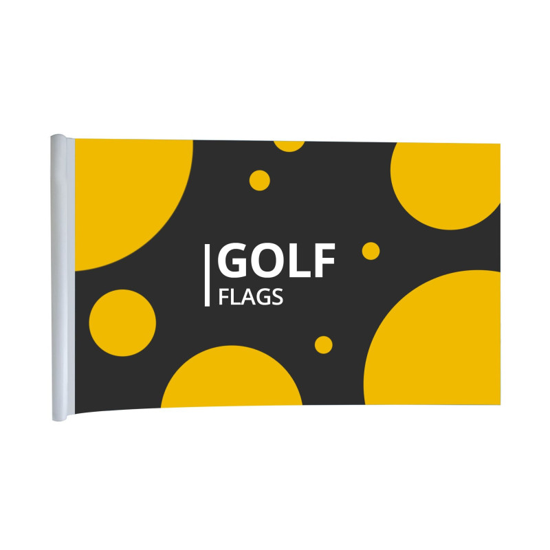 Golf Flags - Rectangle with Plastic Tube + Fibre Pole (20" x 14")