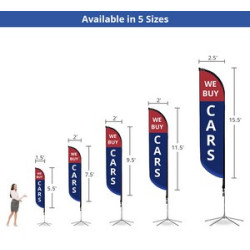 2' x 9.5' Feather Flag Mesh (Cross Base with Water Bag)