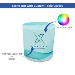 Round Fitted Table Cover, Standard Polyester Fabric (31.5" x 43")