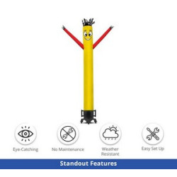 Yellow with Red Arms Inflatable Tube Man Package