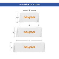 Premium White Table Covers & Throws - 3 sided (4' x 2.5')
