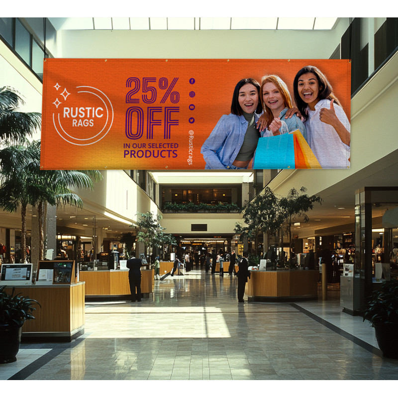 Canvas Banners with Ultra-Strong Adhesive Tabs - 1' x 1' (SQFT)