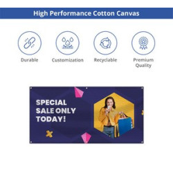 Canvas Banners with Ultra-Strong Adhesive Tabs - 1' x 1' (SQFT)