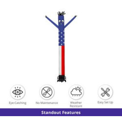 American Flag Inflatable Tube Man Package