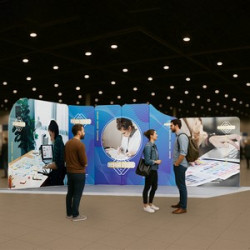 16.4x13' Magnetic Modular Fabric Displays - L Shape (Double Sided)
