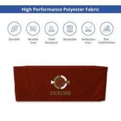 Fitted Table Covers - Zipper Back, Standard Polyester Fabric (6' x 2.5')