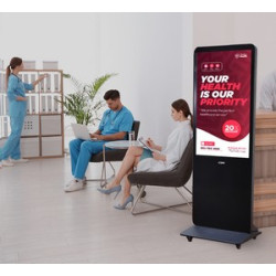Portable LED Digital Display Signage with Wheels 43"