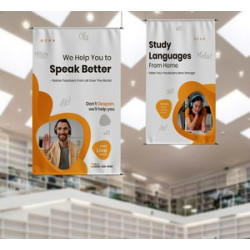 Polyester Fabric Banners with Top and Bottom Pole Pocket - (1' x 1') SQFT