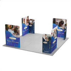 20' Magnetic Modular Fabric Displays 4 L Shape Sections (Double Sided)