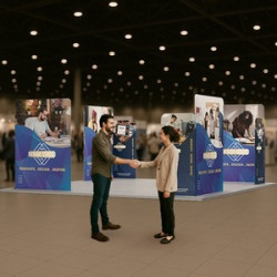 20' Magnetic Modular Fabric Displays 4 L Shape Sections (Double Sided)