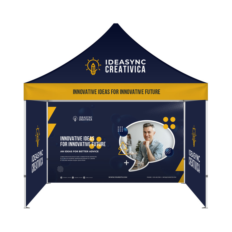 10' Aluminum Canopy Tent Package with Single-Sided Full Back & Full Side Walls