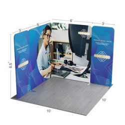 10' Magnetic Modular Fabric Display - L Shape (Double Sided)