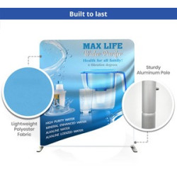 10' Inline Trade Show Booth – Portable Backwall Display with LED Lights & Counter