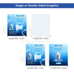 10' Inline Trade Show Booth – Portable Backwall Display with LED Lights & Counter