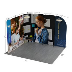 10' Magnetic Modular Fabric Displays - L Shape Sloped (Single Sided)