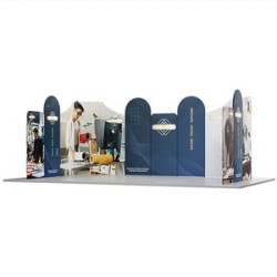 20' Magnetic Modular Fabric Displays U Shape Curved (Single Sided)