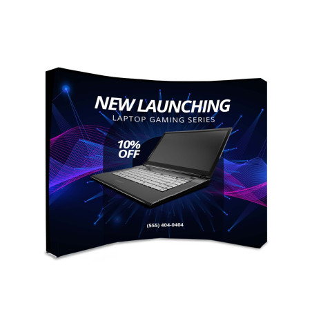 10' x 8' Fabric Pop Up Curved Display Package (With LED light)