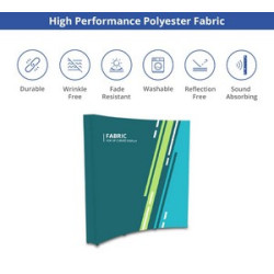 10' x 8' Fabric Pop Up Curved Display Package (With LED light)