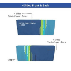 Fitted Table Covers - Zipper Back, Fire Retardant Polyester Fabric (6' x 2.5')