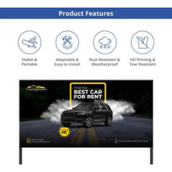 Table Top Banner - Back Wall Display Package, Double Sided (8.04' x 5.41ft)