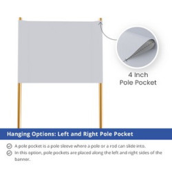 Polyester Fabric Banners Left and Right Pole Pocket - (1' x 1') SQFT