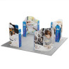 20' Magnetic Modular Fabric Displays 4 Curved L Shaped Sections (Double Sided)