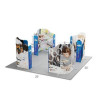 20' Magnetic Modular Fabric Displays 4 Curved L Shaped Sections (Double Sided)