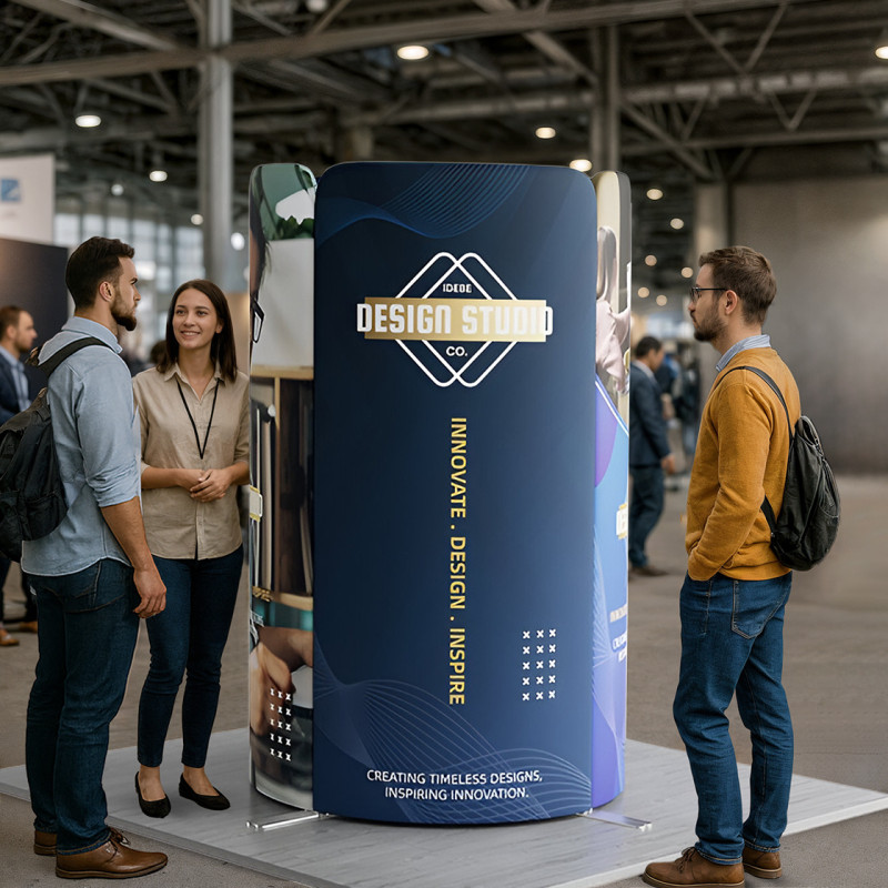 6.5' Magnetic Modular Fabric Display - Tower Island Shape (Double Sided)