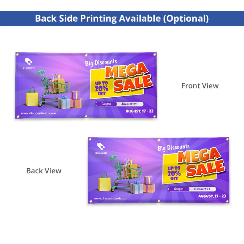 Custom Ultra Premium Vinyl Banners (1' x 1ft/SQFT) - Double Sided