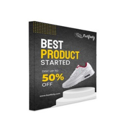 10' x 8' Fabric Pop Up Straight Display Package (With LED light)