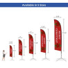 2.50' x 15.42' Blade Flags for Advertising with Cross Base with Water Bag