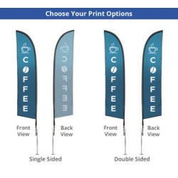 2.50' x 15.42' Blade Flags for Advertising with Cross Base with Water Bag