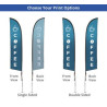 2.50' x 15.42' Blade Flags for Advertising with Cross Base with Water Bag