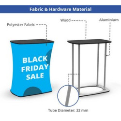 91.73" x 40.55" Fabric Pop Up Booth Square Package (Hardware only)