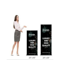 Silverstep Tabletop 24'' Retractable Banner Stand - 100% Sustainable Recycled (Graphic only)