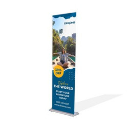 Silverstep 24'' Retractable Banner Stand with Lights (24" x 92")