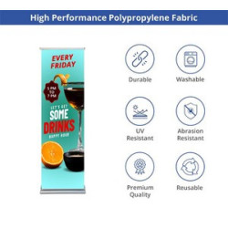 Silverstep 24'' Retractable Banner Stand with Lights (24" x 92")