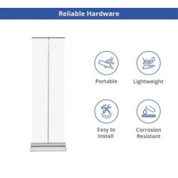 Silverstep 24'' Retractable Banner Stand with Lights (24" x 92")