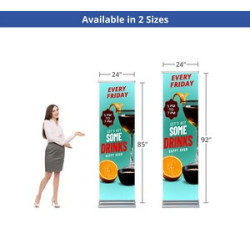 Silverstep 24'' Retractable Banner Stand with Lights (24" x 92")