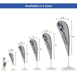 2.08' x 5' Teardrop Flag with Spike Base